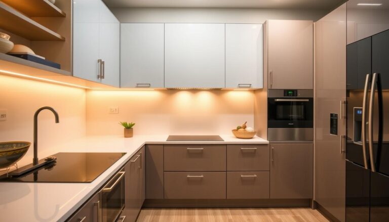 floor cabinet that also goes over stove