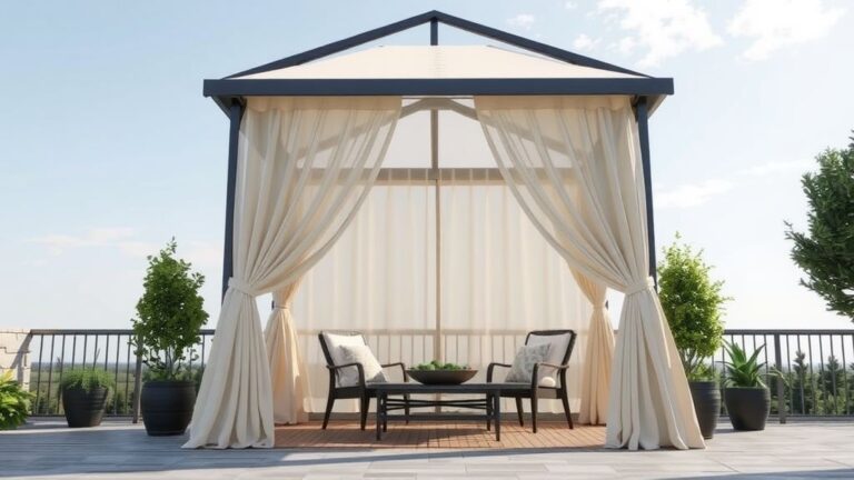 how to secure closed outdoor gazebo curtains