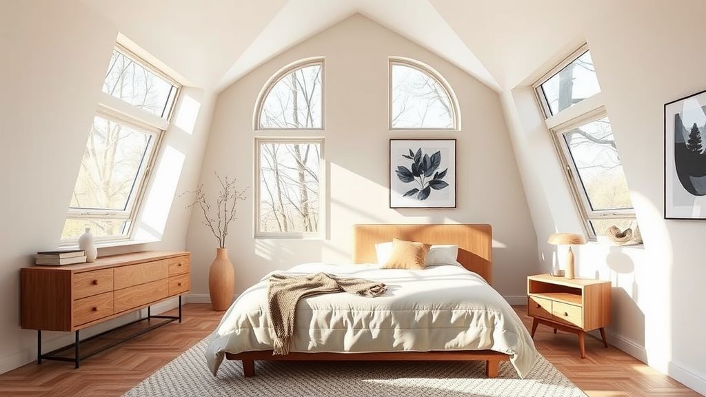 natural light from angles in bedroom windows