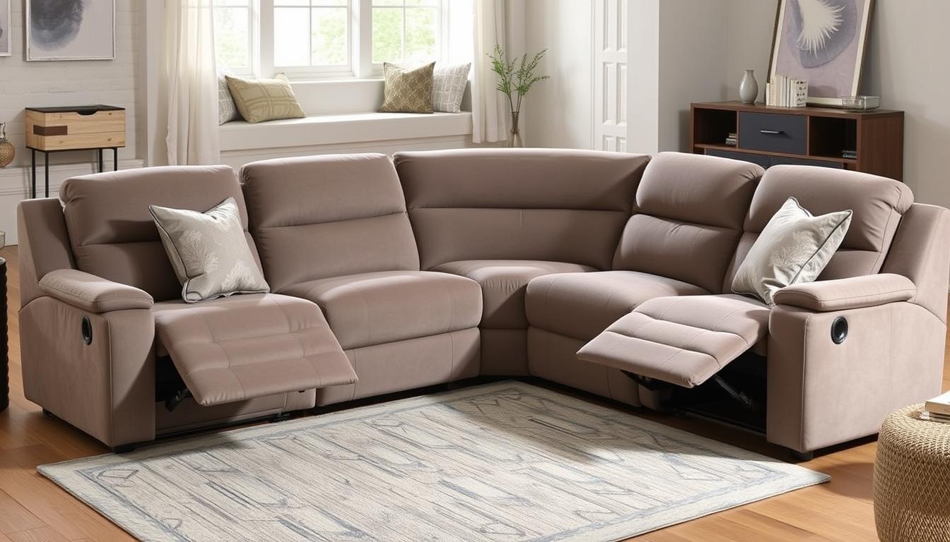 power reclining reversible cushion sectional chaise