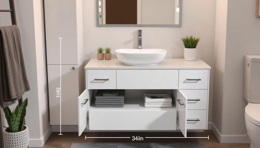 34 inch bathroom vanity dimensions