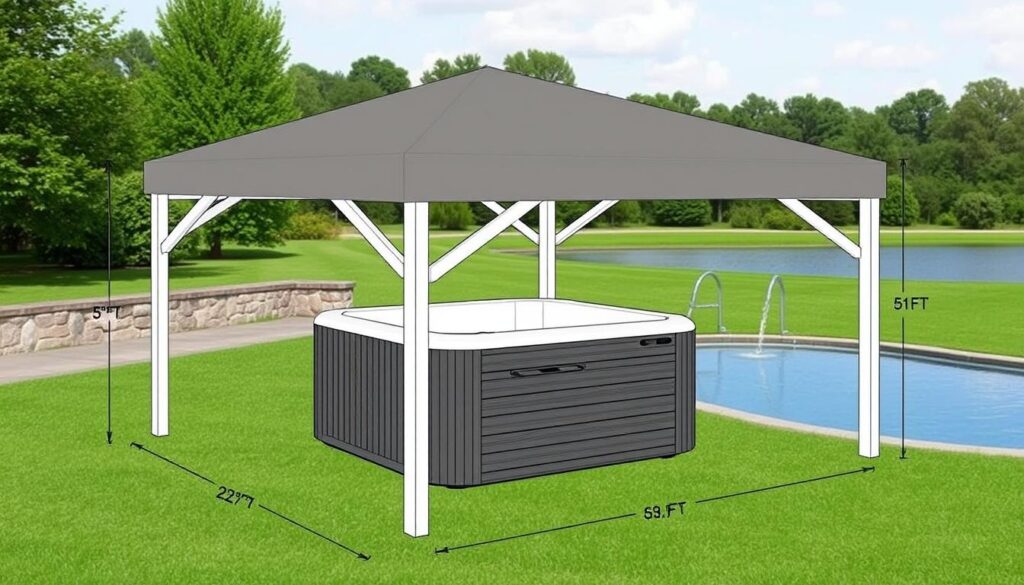 5ft by 8ft hot tub canopy dimensions