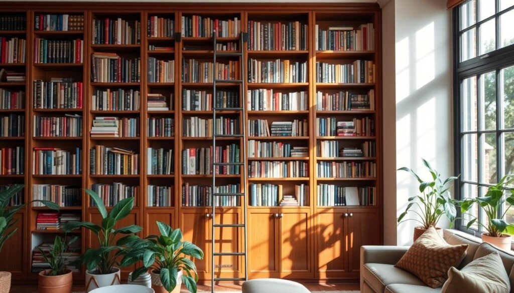 7' bookcase with ladder