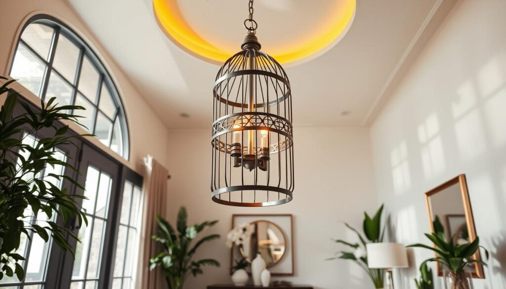 Bird cage pendant lighting design