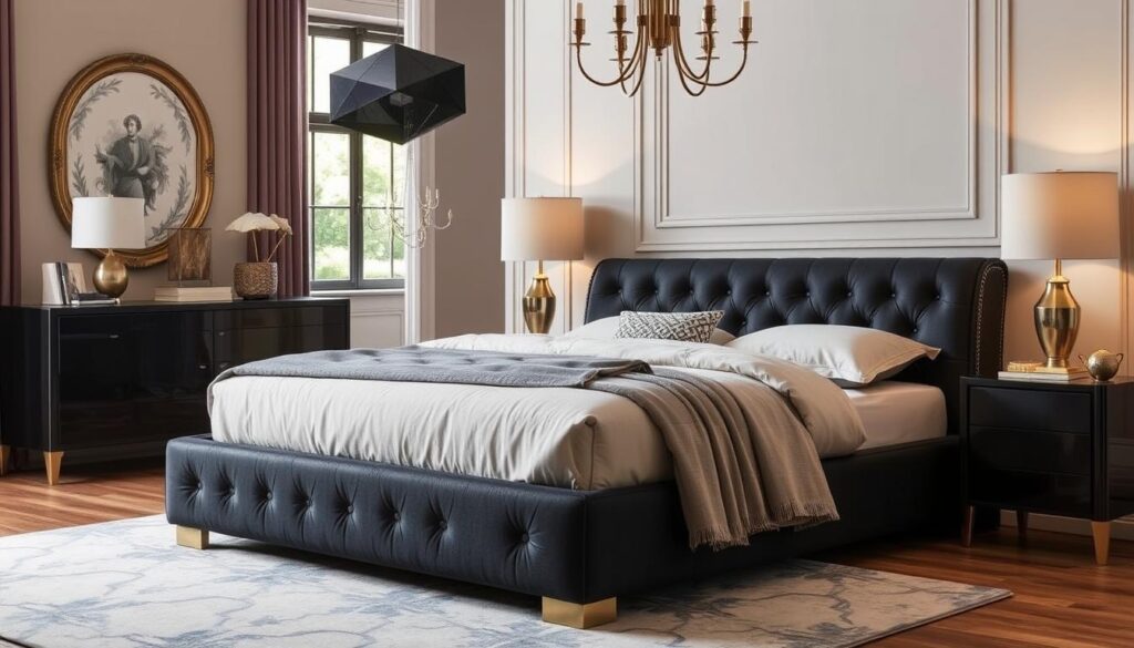 Black bed upholstery options