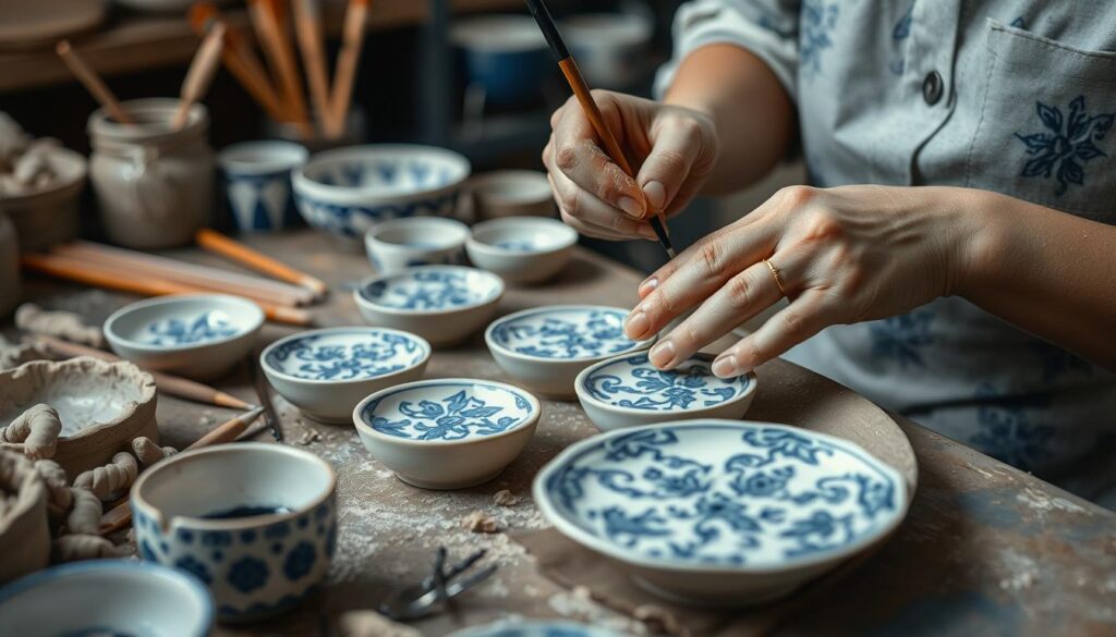 Blue and white porcelain manufacturing techniques