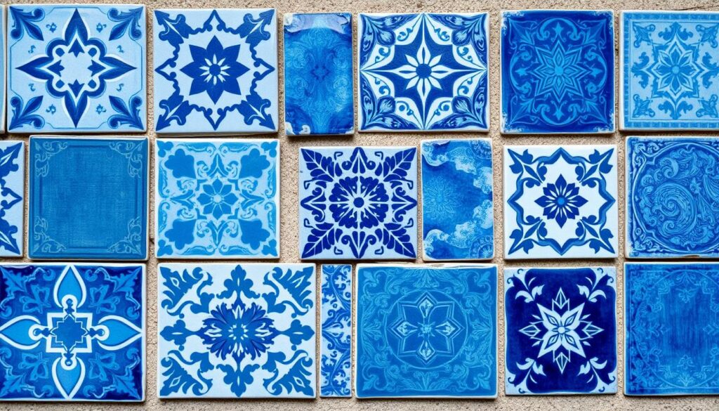 Blue tile shades and ceramic tile patterns