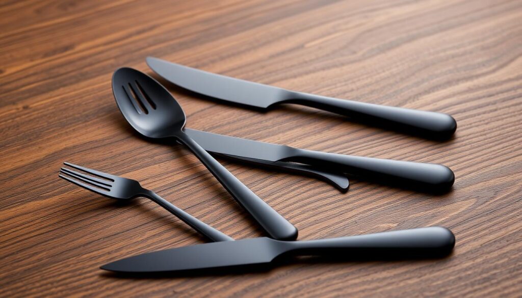 Bombay cutlery design with matte black finish