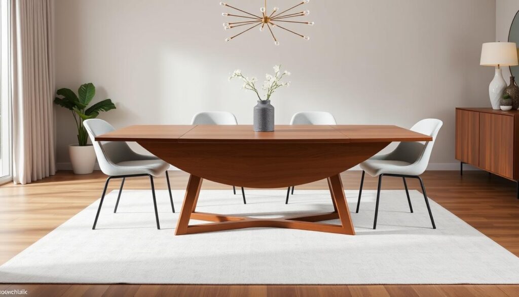 Butterfly leaf dining table operation