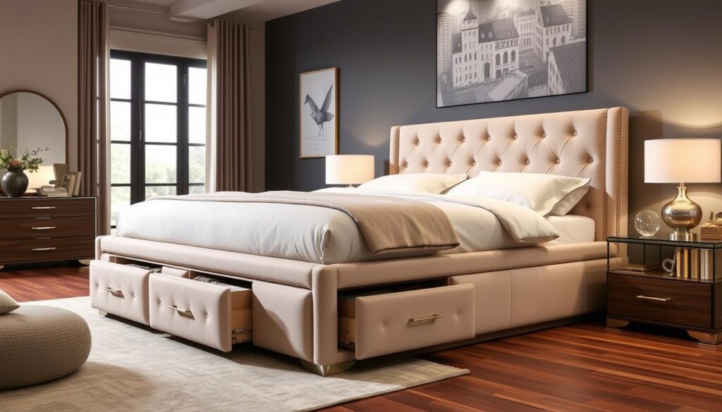 California king storage bed