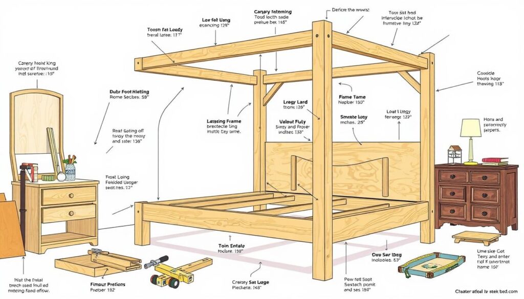 Canopy bed construction