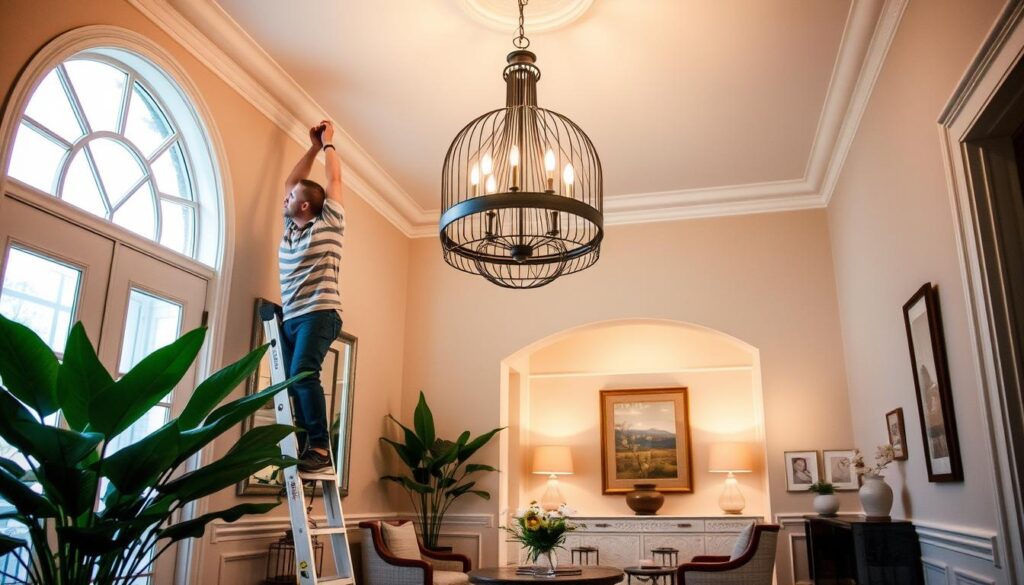 Chandelier installation