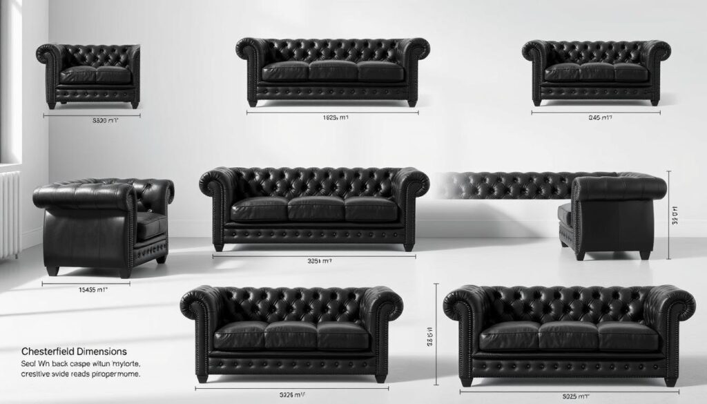 Chesterfield sofa dimensions