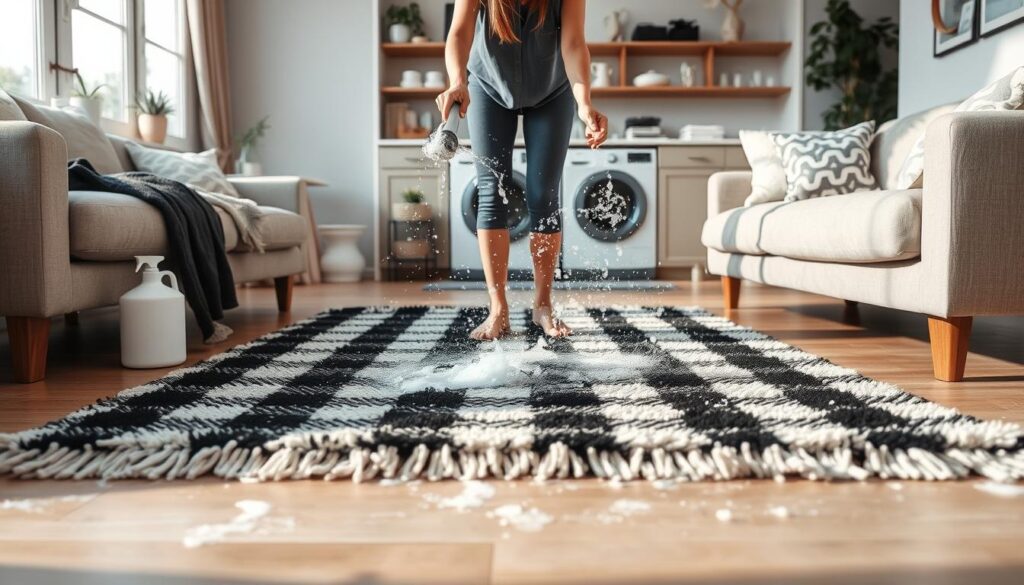 Cleaning washable rugs