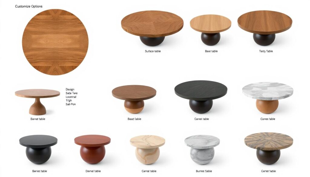 Coffee table customization options