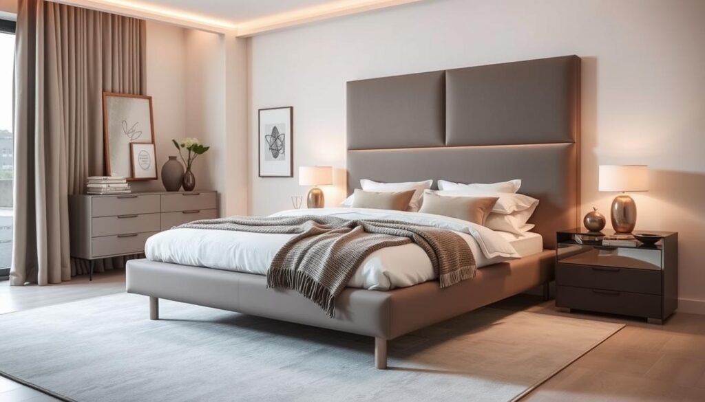 Contemporary bedroom furniture with sleek headboards