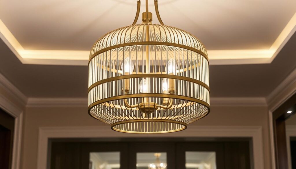 Contemporary bird cage chandelier materials