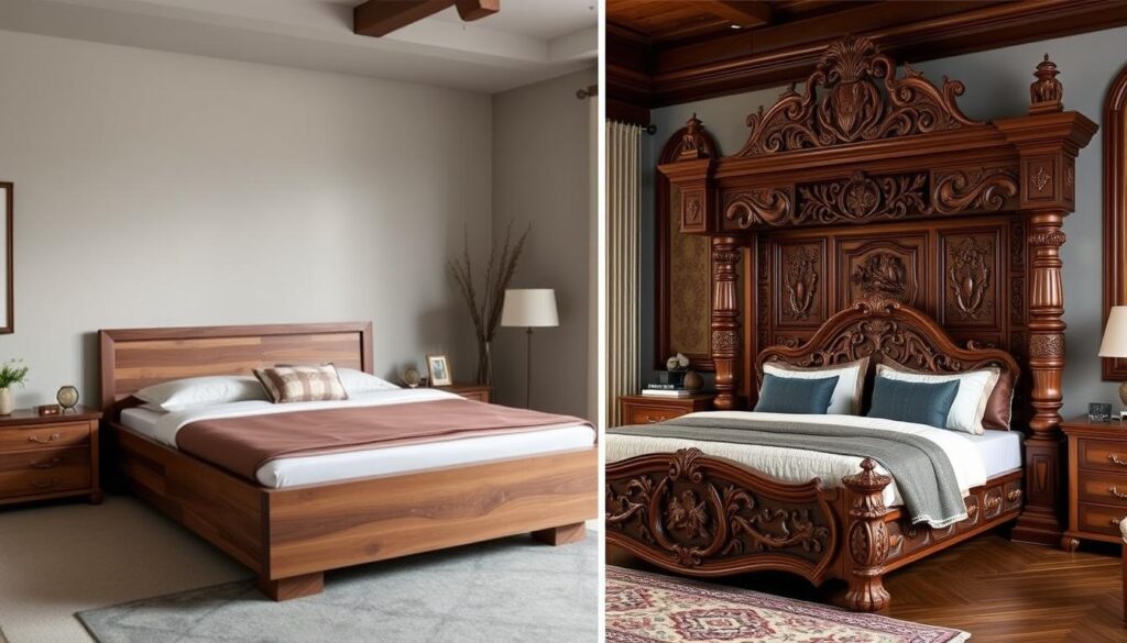 Contemporary wooden beds and traditional bed frames