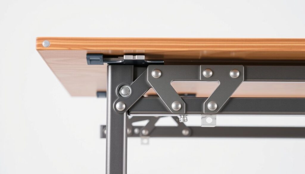 Counter height folding table mechanism