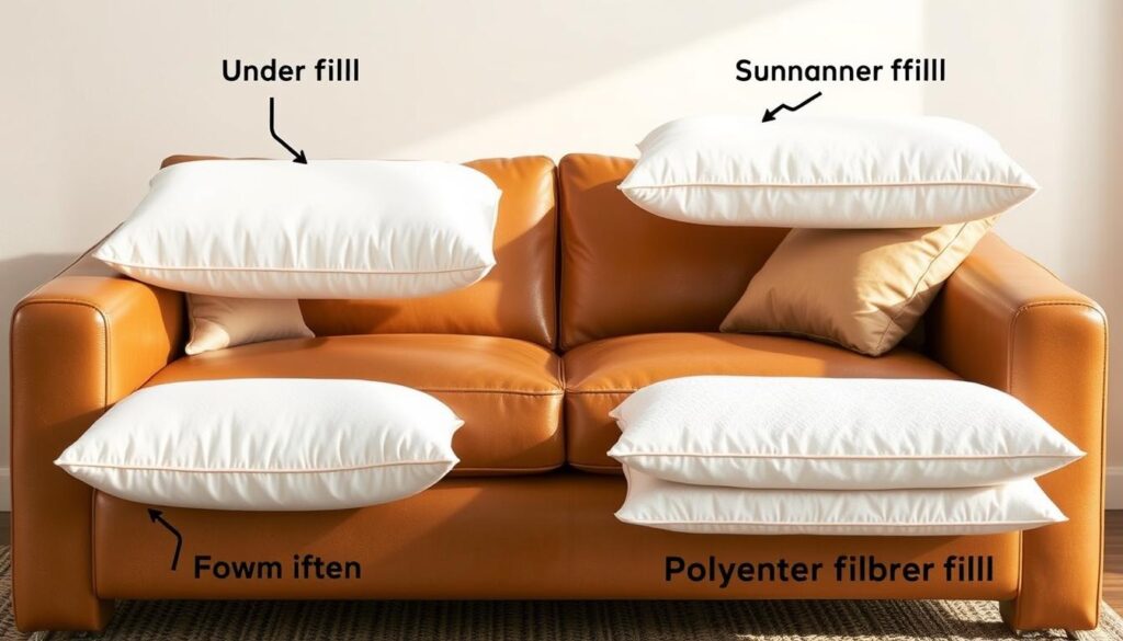 Cushion fill options for leather couch