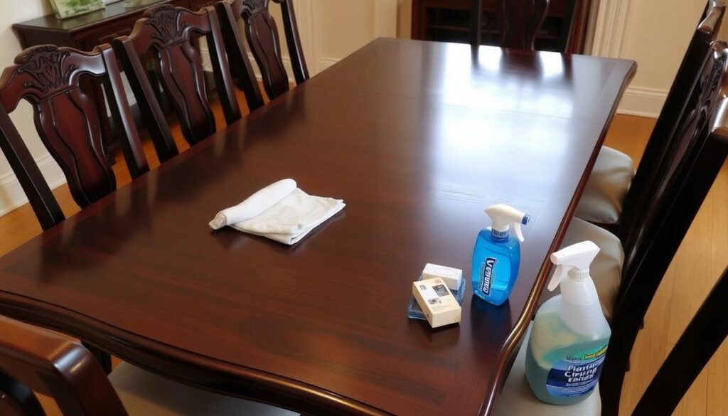 Dark brown dining table maintenance