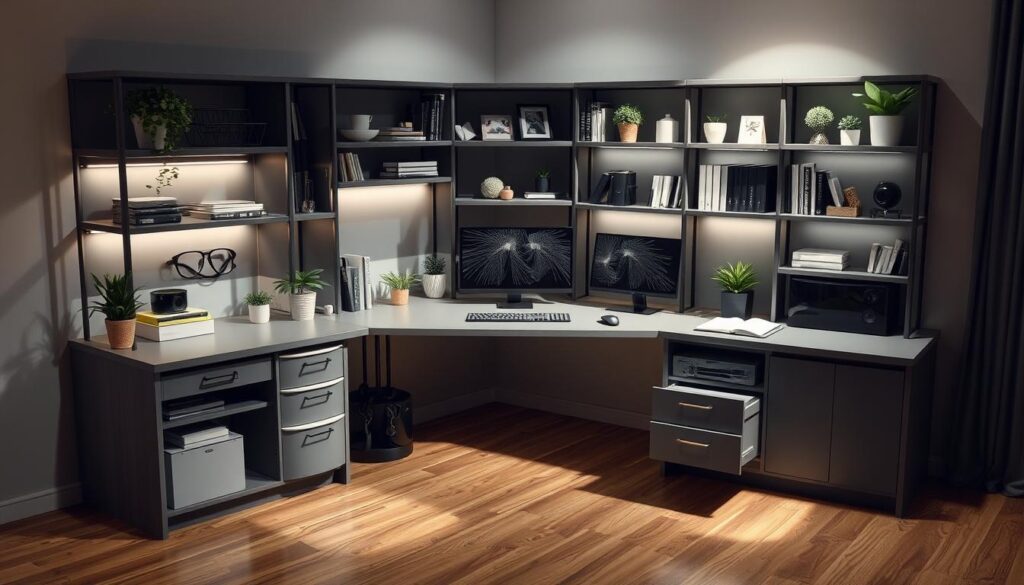 Desk storage and organization systems