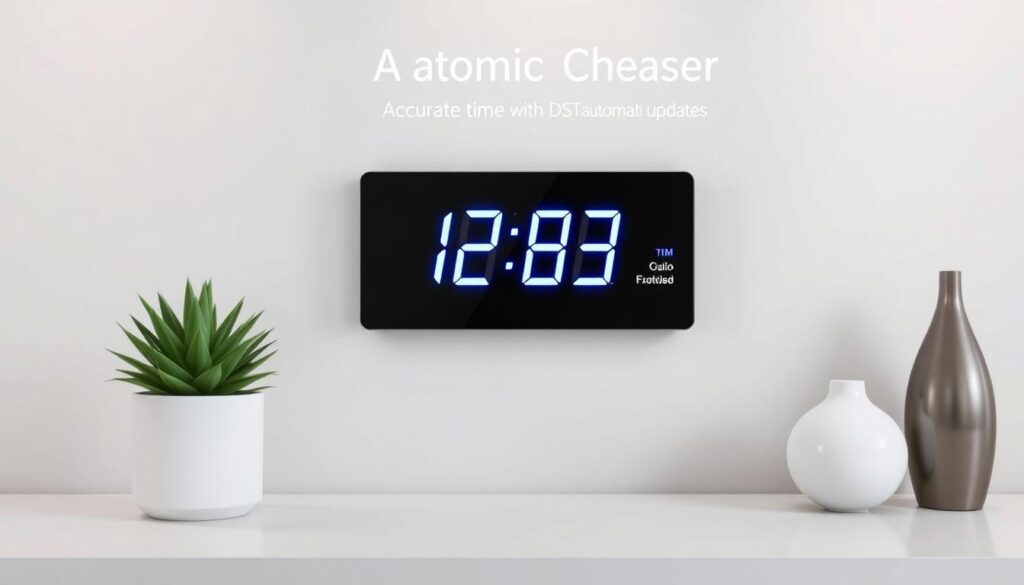 Digital atomic clock with DST automatic updates