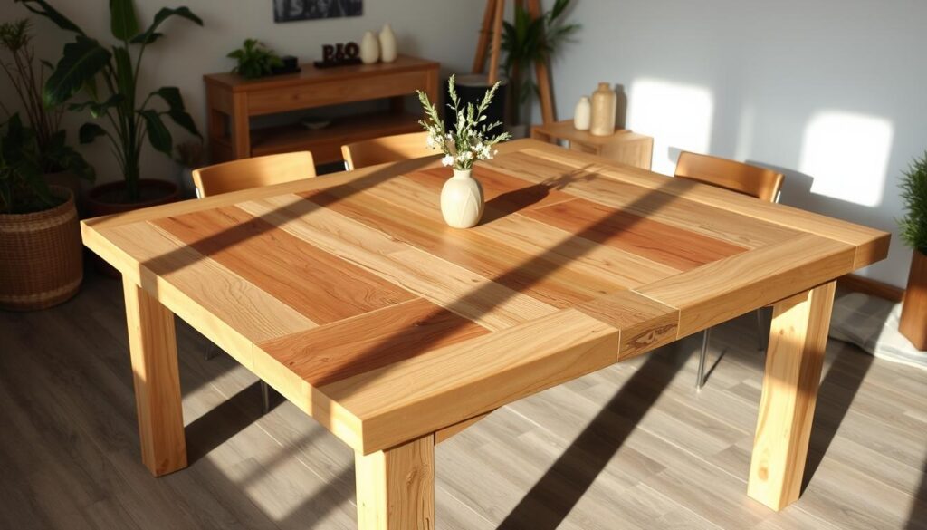 Eco-friendly dining table made from reclaimed wood