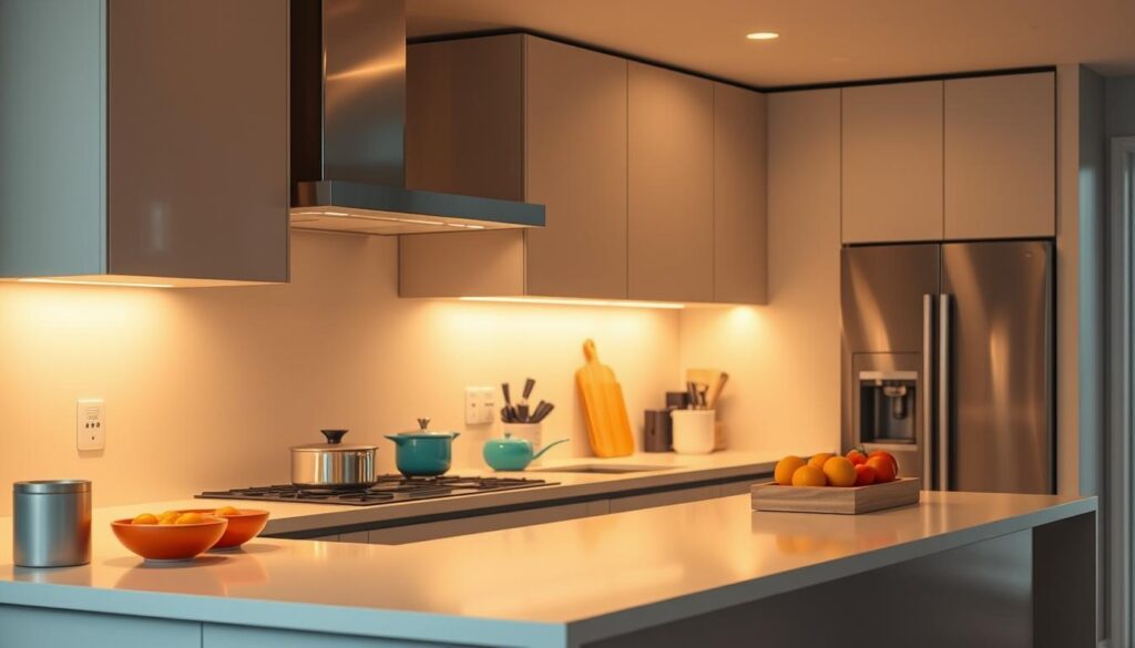 Energy-efficient lighting in kitchen