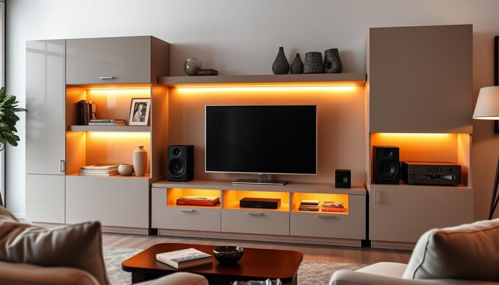 Entertainment center features