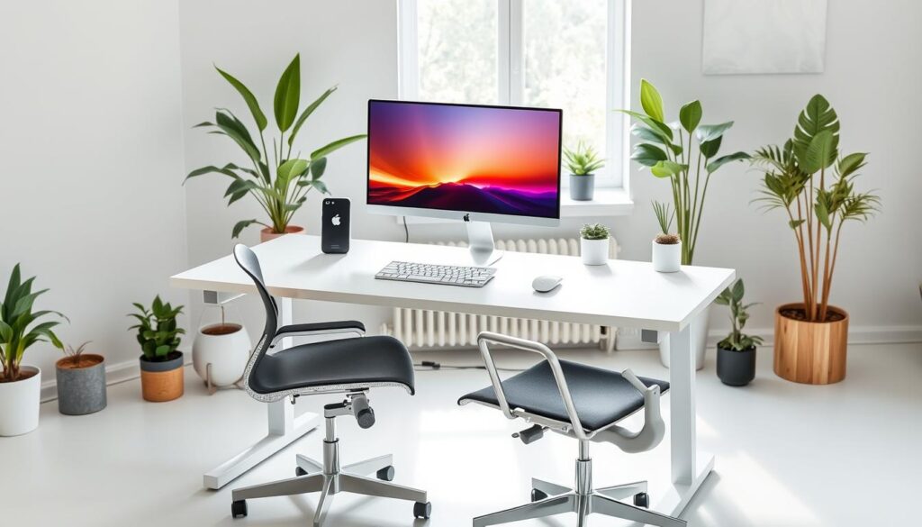 Ergonomic desk setup