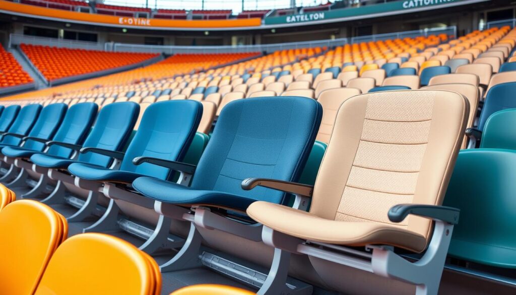 Ergonomic stadium seats with lumbar support