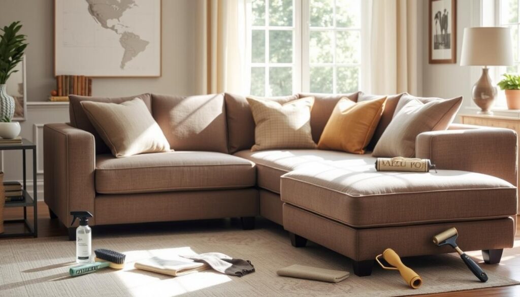 Fabric care for sectional chaise