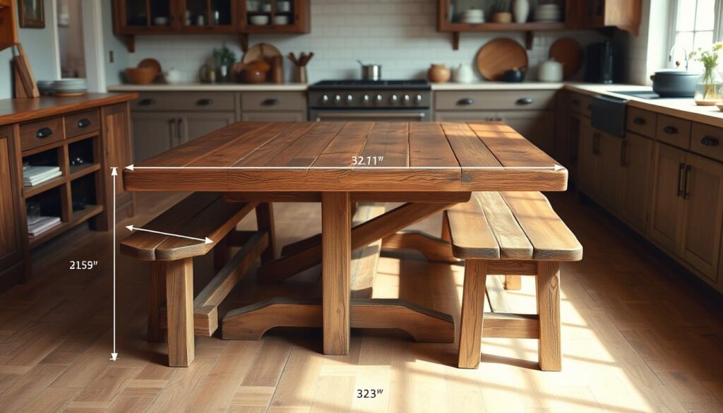 Farm house kitchen table dimensions