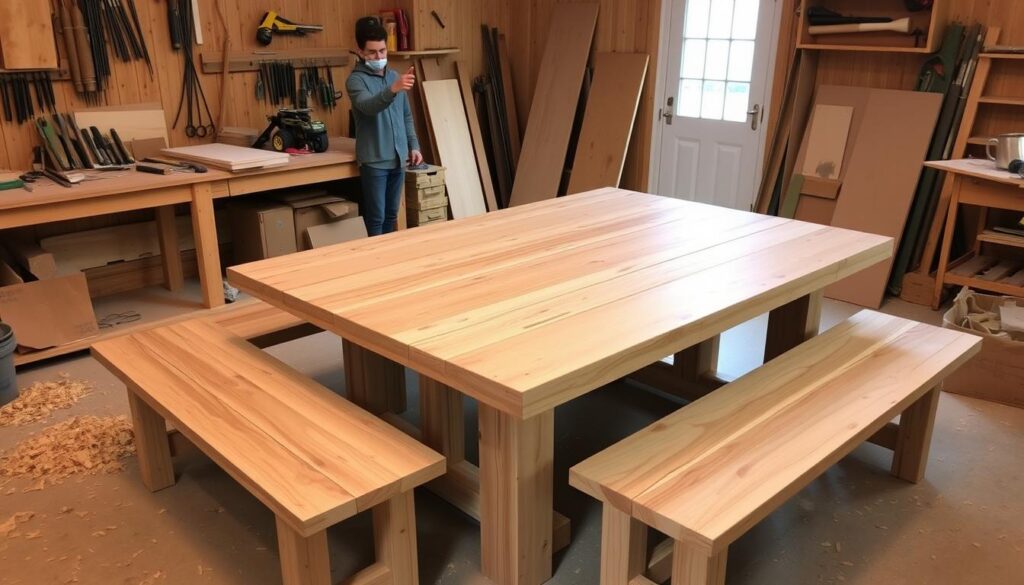 Farmhouse table construction