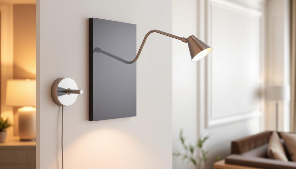 Flexible arm design of swing arm wall lamp