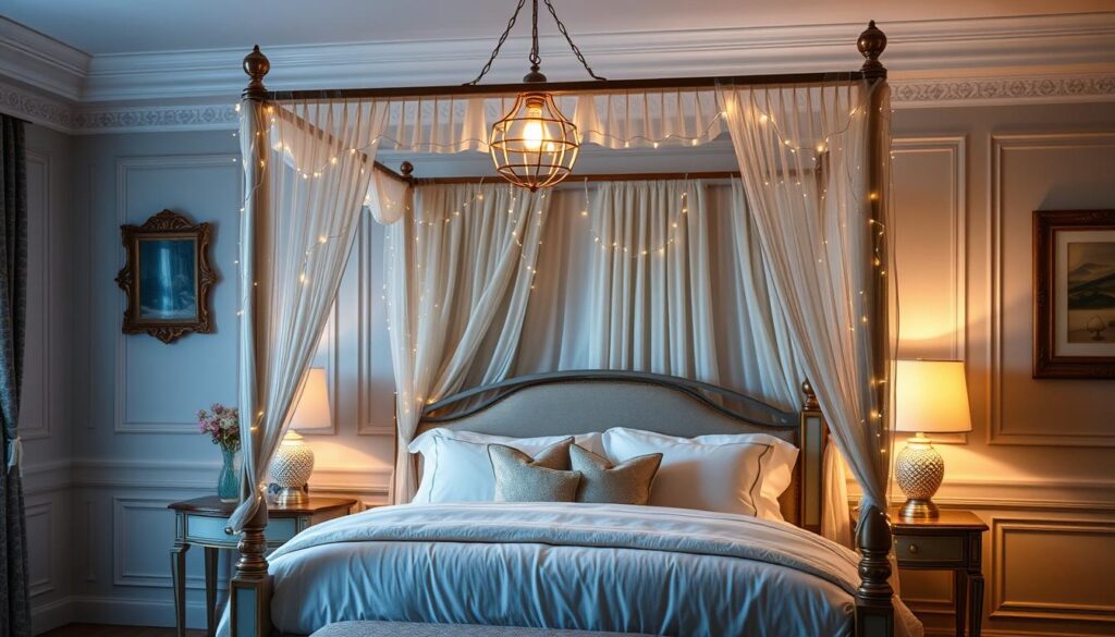 Four-poster bed lighting