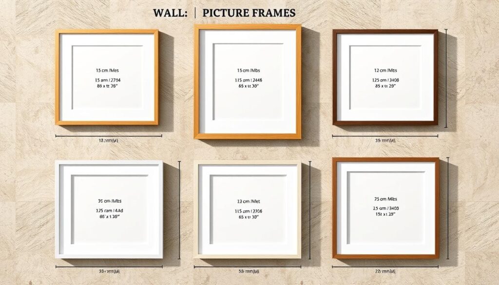 Frame sizing guide with mat integration