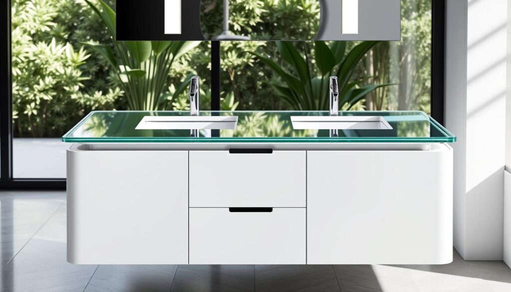 Glass-top vanity innovations