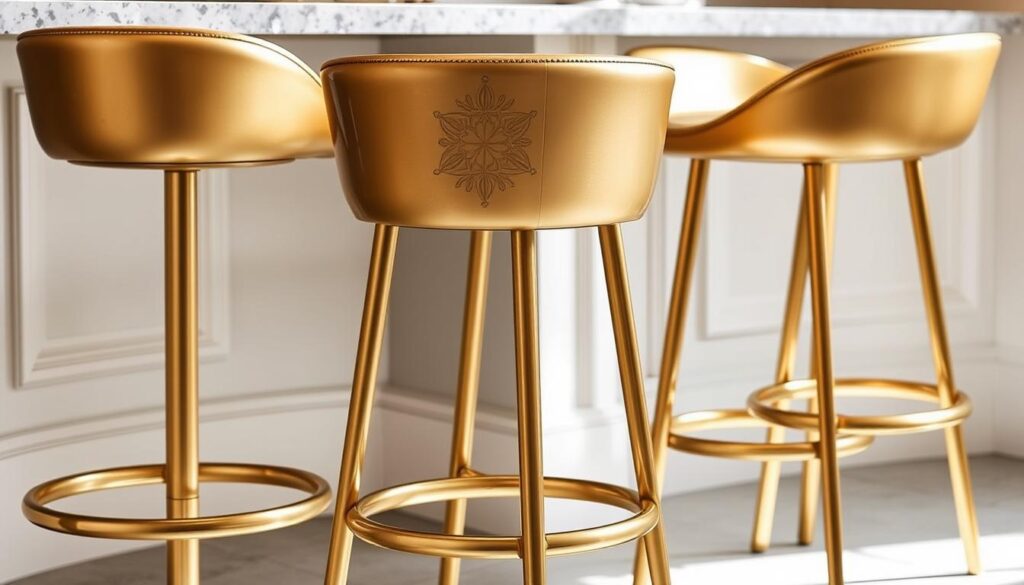 Gold bar stool finishes