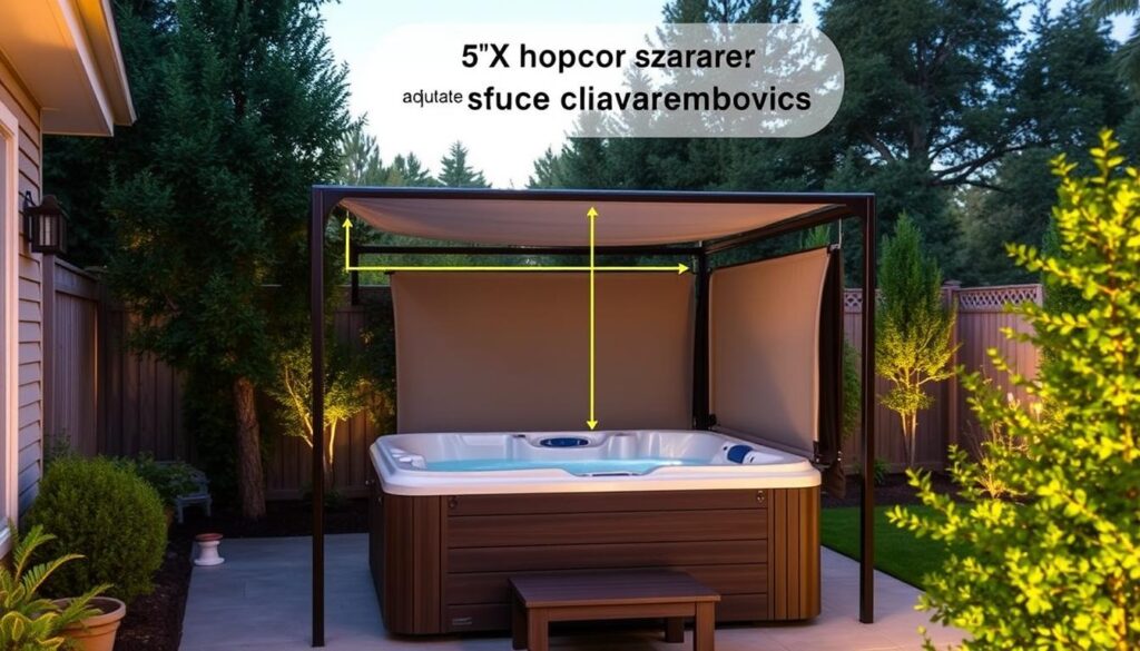 Height clearance for hot tub canopy