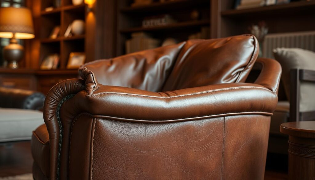 High-quality leather armchair craftsmanship