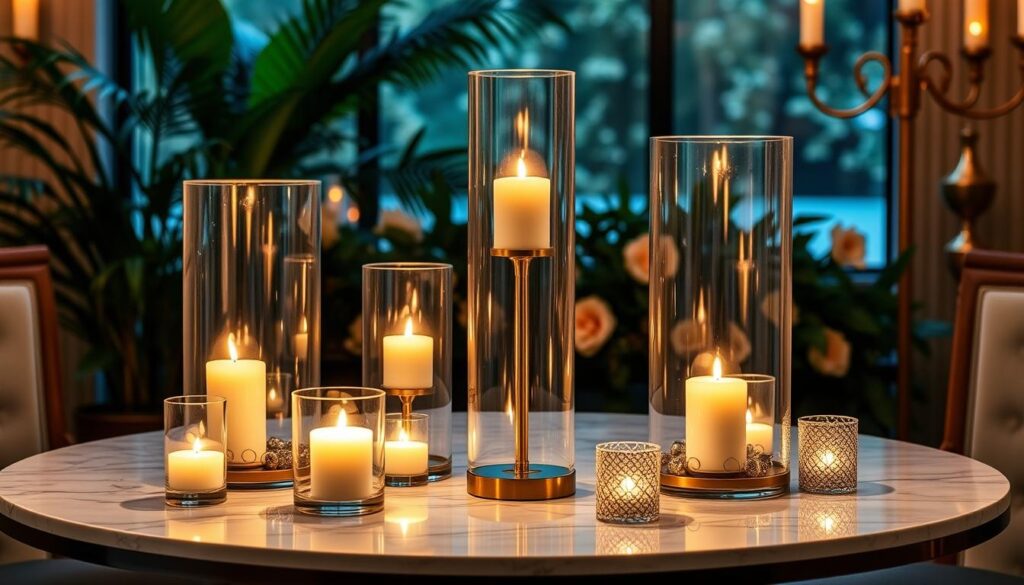 Hurricane candle holders for ambient lighting