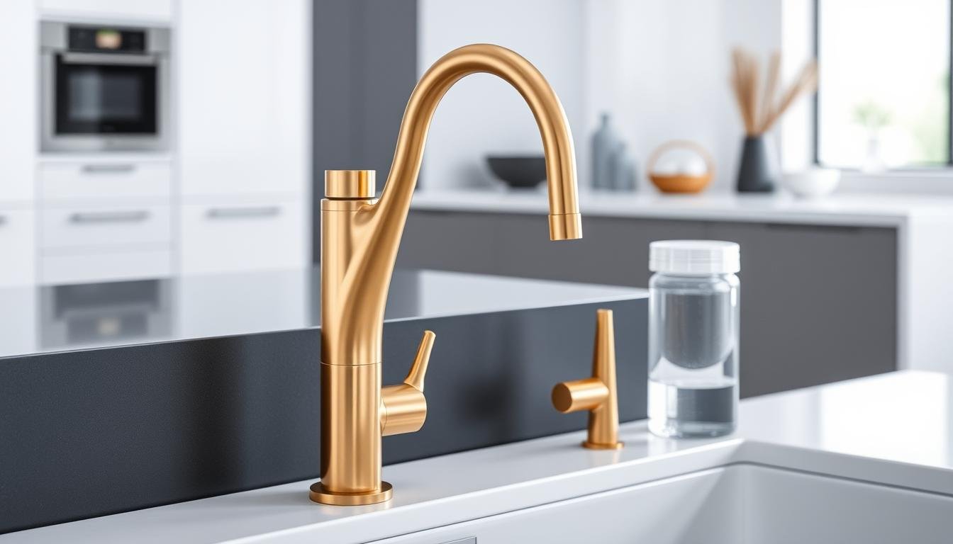Gold Water Dispenser Sink Faucet Short