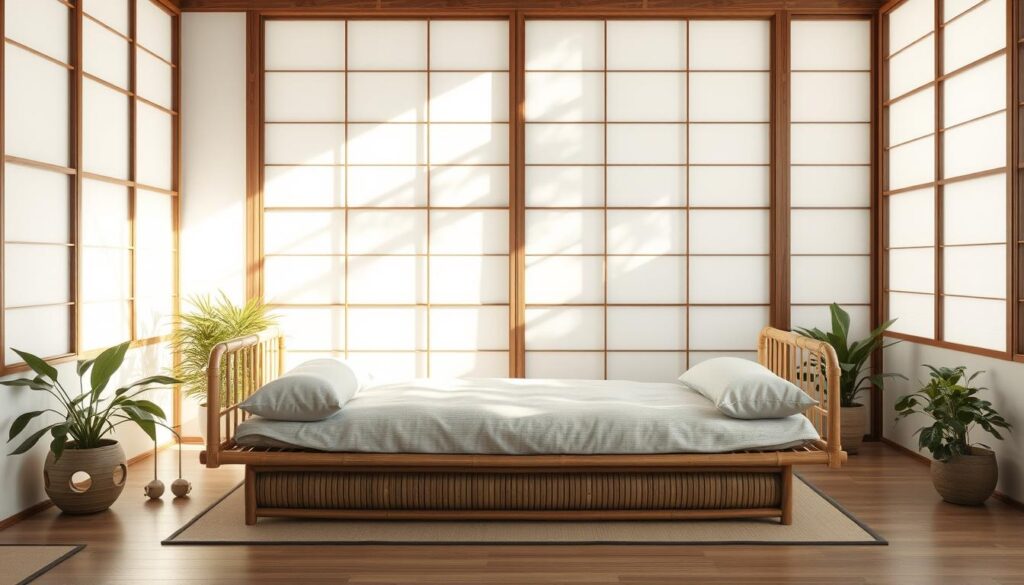 Japanese daybed with natural materials