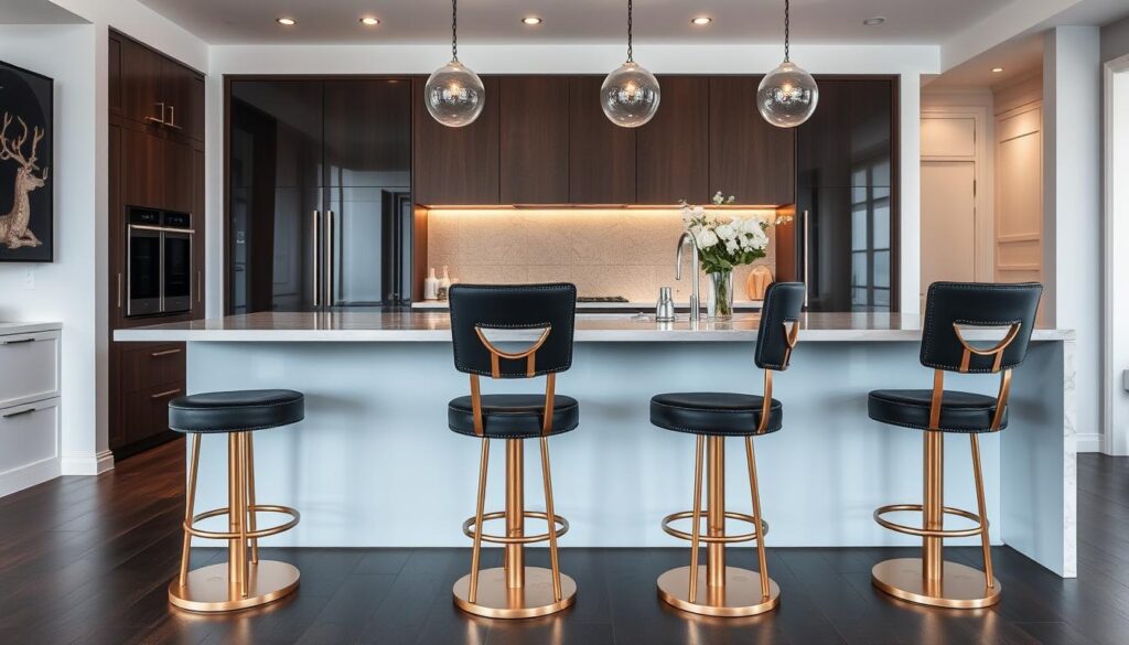 Kitchen island seating arrangement