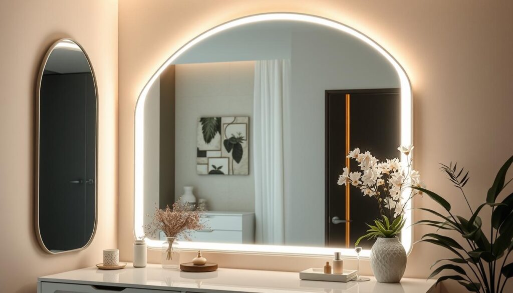 LED vanity mirror ambient glow