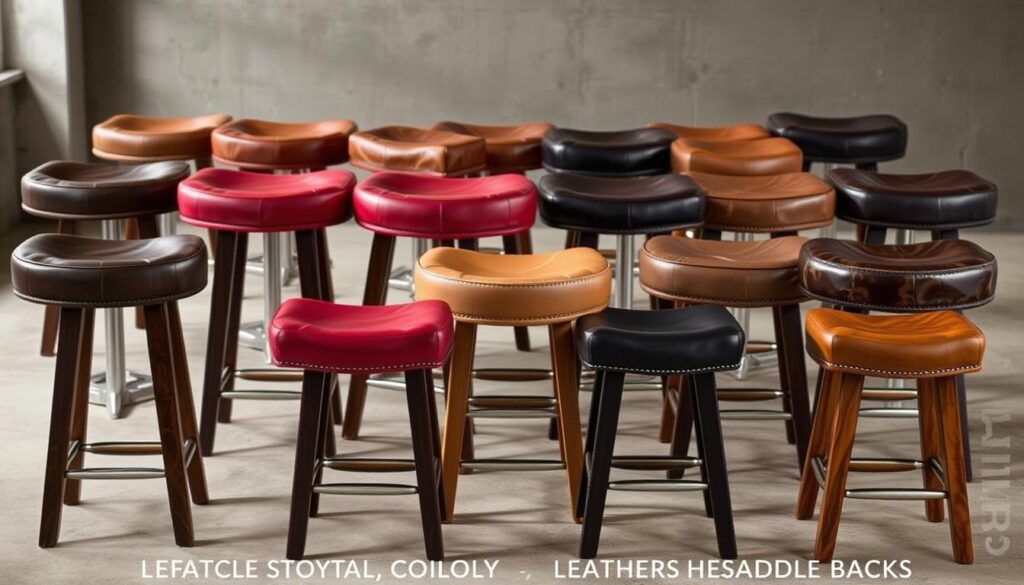 Leather color options for saddle stools