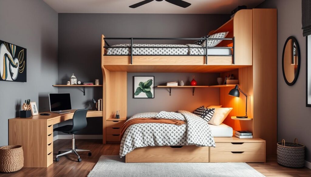 Loft bed designs for teenage bedrooms