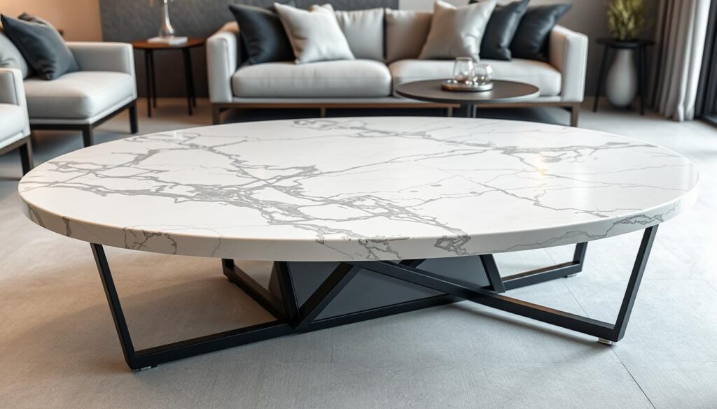 Marble coffee table design features